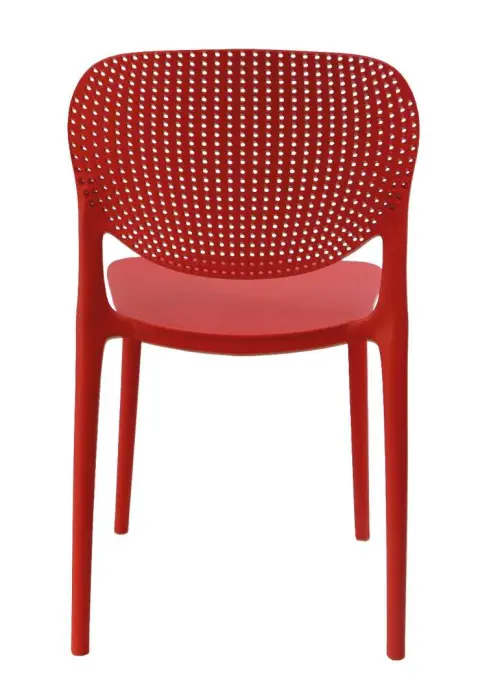 ERIKA židle plastová, perforovaný opěrák, červená