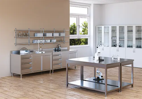 GS - 157 ZL stůl se zadním lemem, 1500 x 700 x 950 mm, nerez