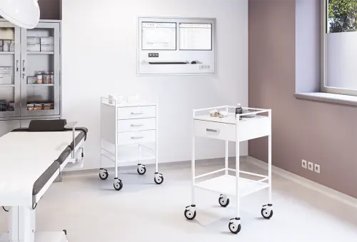 OVM - 10 vozík zdravotnický 3-zásuvkový, 50x50x90 cm, bílý
