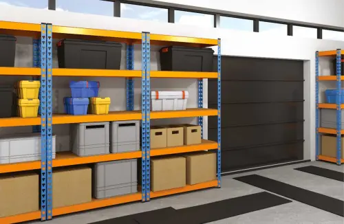 HEAVY regál 2400x1800x600/5 polic/400 kg, modrá/oranžová