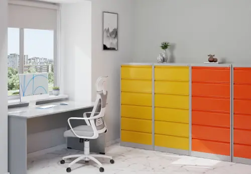 JP - 406 NEW kartotéka 6-zásuvková, 1320x600x623 mm, šedá/oranžová