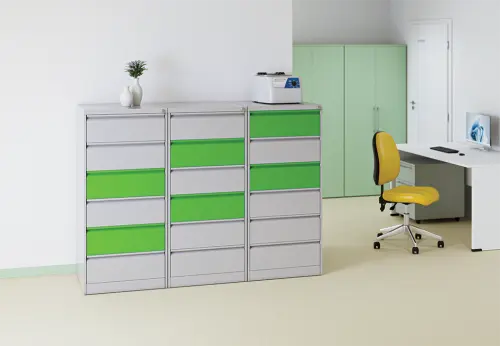 JP - 406 NEW kartotéka 6-zásuvková, 1320x600x623 mm, šedá/modrá