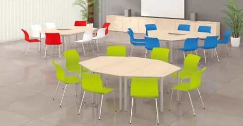 JOS 120/LAK Jednací stůl 1200 x 600 x 18 mm, deska bříza irská / nohy stříbrné