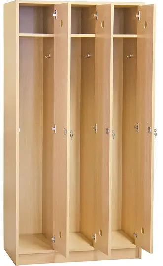 SSL - 180 - 90 šatní skříň dřevěná, 3-dveřová, háček, 1800 x 900 x 500, sokl, korpus bílá/dveře blankyt