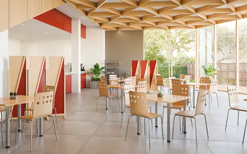 NJZ - 40 jídelní židle, sedák buk, kostra stříbrná