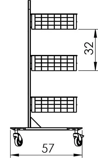 MNS 07/3K vozík s drátěnými boxy