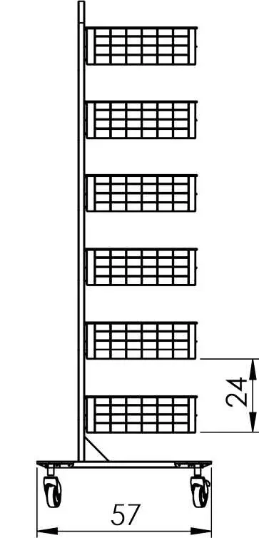 MNS 20/6K vozík s drátěnými boxy