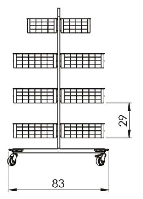 MNS 15/8K vozík s drátěnými boxy