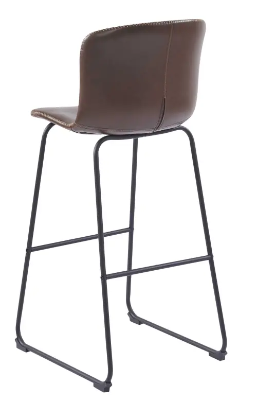 LISA židle barová, tmavě hnědá koženka