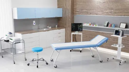 MEDICLIN MOBILE lehátko vyšetřovací s kolečky, tyrkysové č. 5