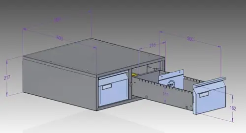 G 24939 kartotéka 2-zásuvková A5, šedá