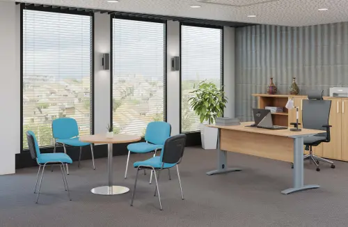 ALTAMIRA židle konferenční, kostra chrom, látka SUE 65 tyrkysová