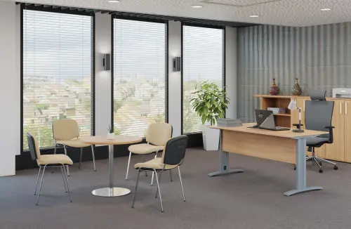 ALTAMIRA židle konferenční, kostra chrom, látka SUE 1219 krémová