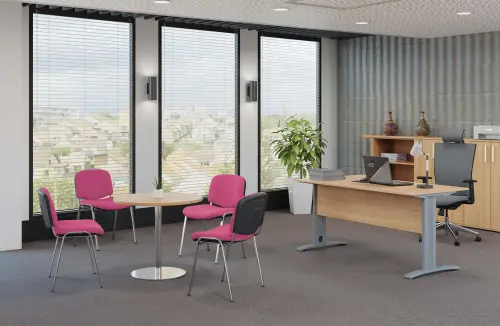 ALTAMIRA židle konferenční, kostra chrom, látka SUE 41 růžová