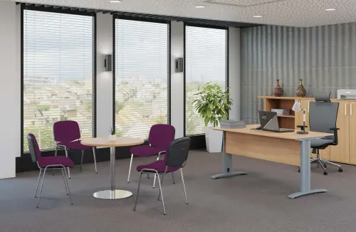 ALTAMIRA židle konferenční, kostra chrom, látka SUE 22 fialová