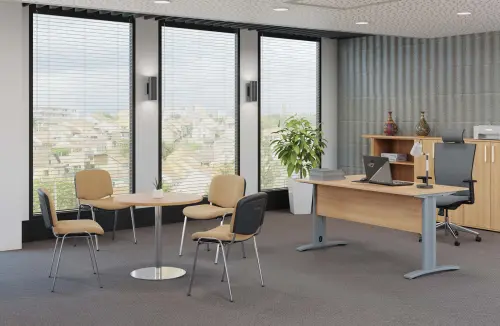 ALTAMIRA židle konferenční, kostra chrom, látka SUE 1009 světle béžová