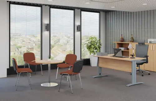 ALTAMIRA židle konferenční, kostra chrom, látka SUE 1000 oříšková