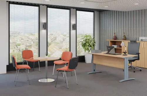 ALTAMIRA židle konferenční, kostra chrom, látka SUE 1447 lososová