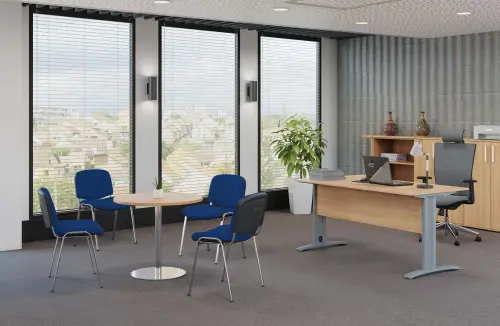 ALTAMIRA židle konferenční, kostra chrom, látka SUE 9 tmavě modrá