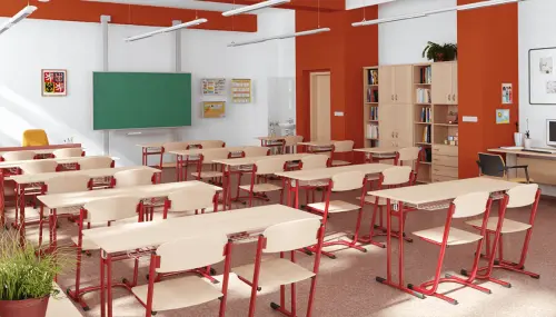 Bedřich židle pevná, malá velikost 5 RAL 3002 - červená