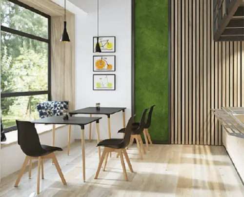 PORTO - 120 stůl s MDF deskou, nohy buk, 1200x800 mm, černý lak