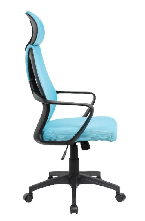 NOEMI - B židle kancelářská, černá kostra, tyrkysová