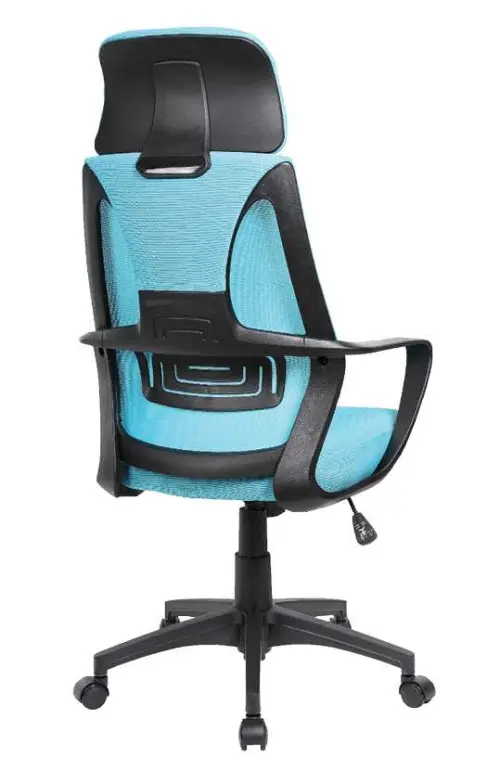 NOEMI - B židle kancelářská, černá kostra, tyrkysová
