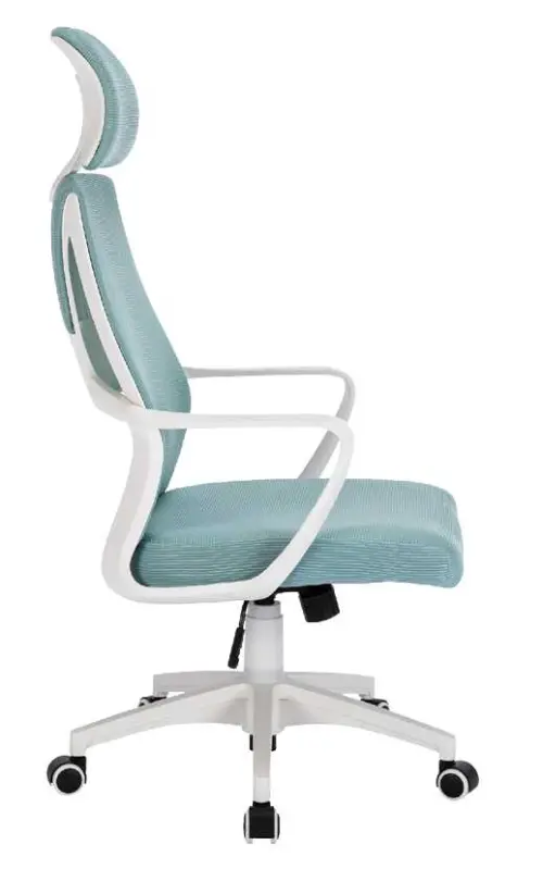 NOEMI - W židle kancelářská, bílá kostra, pastelově zelená