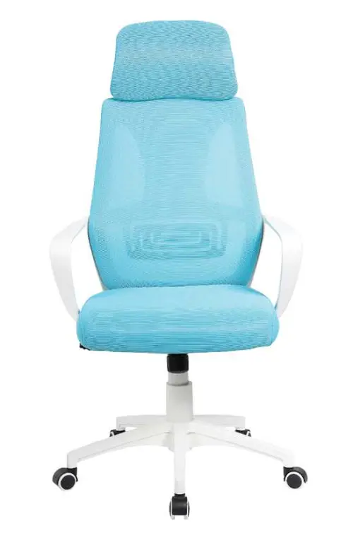 NOEMI - W židle kancelářská, bílá kostra, tyrkysová