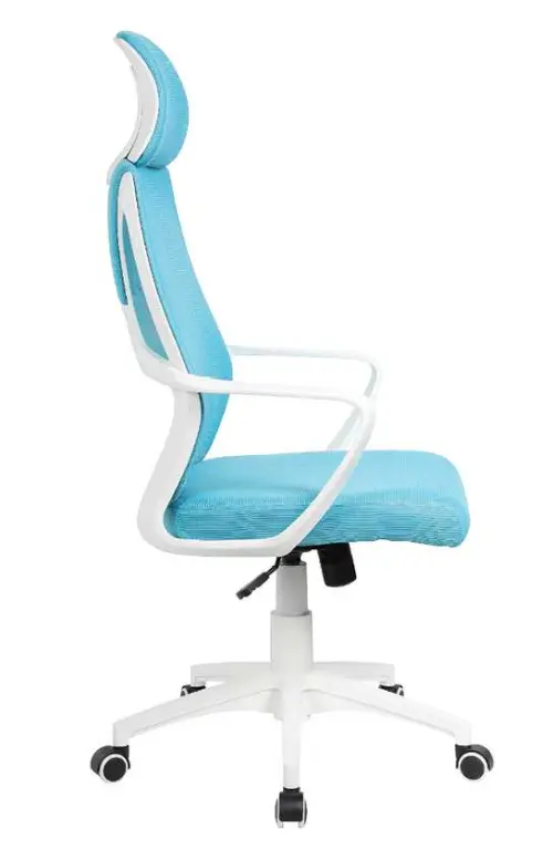 NOEMI - W židle kancelářská, bílá kostra, tyrkysová