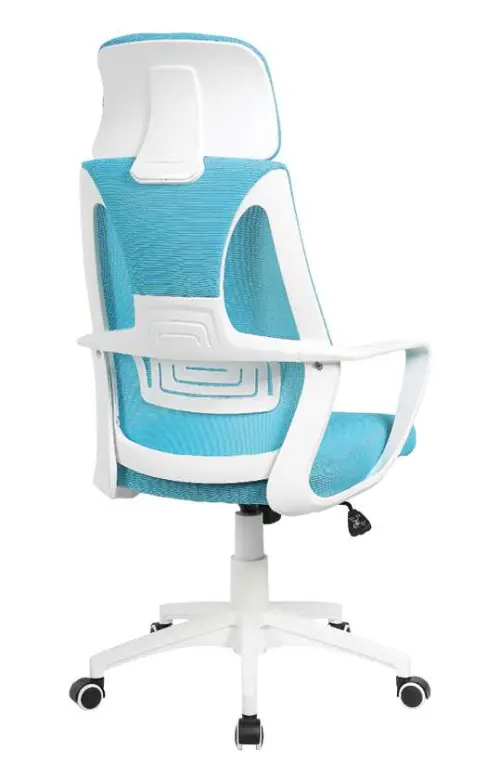 NOEMI - W židle kancelářská, bílá kostra, tyrkysová