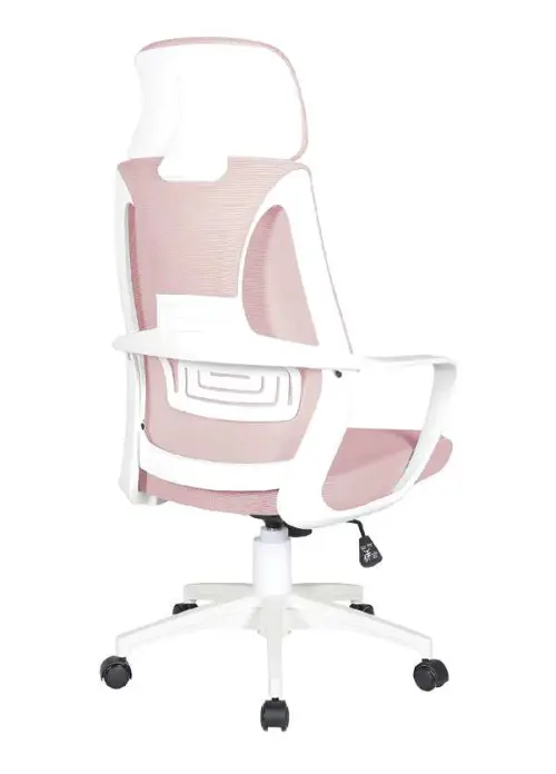 NOEMI - W židle kancelářská, bílá kostra, růžová