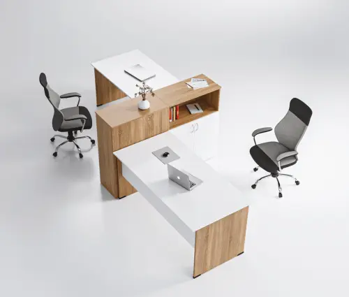 EPL 27 - 16 stůl kancelářský, dřevěná podnož, deska 25 mm, široký 1600 mm, buk Royal