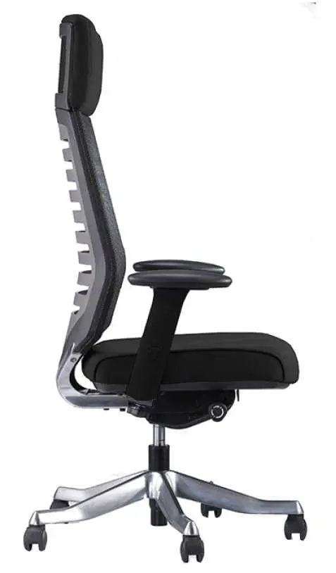 ALFONSO židle kancelářská, nastavitelné područky, ALU kříž, mesh šedá