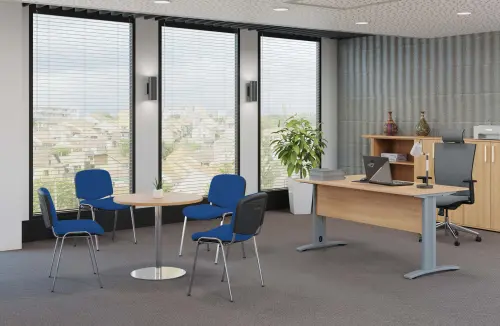 ALTAMIRA židle konferenční, kostra chrom, látka SUE 7 modrá