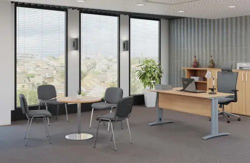 ALTAMIRA židle konferenční, kostra chrom, látka SUE 24 tmavě šedá