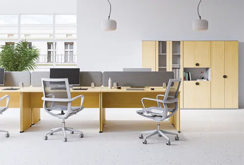 TN 5 - 3DN kancelářská skříň, 1-dveřová/nika, levá, 1822x360x400, javor horský