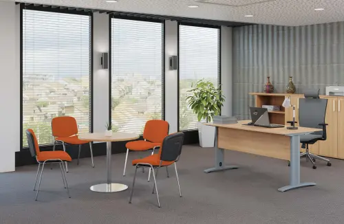 ALTAMIRA židle konferenční, kostra chrom, látka SUE 46 oranžová