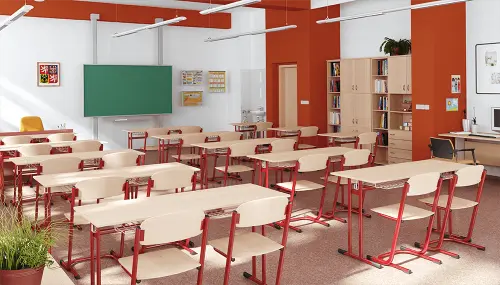 ŠTĚPÁN 1, lavice 1-místná pevná, velikost 2, koš RAL 3002 - červená