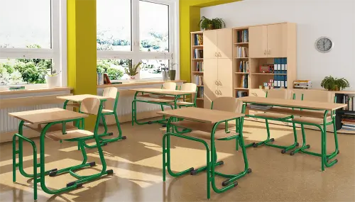 JANA 2 lavice 2-místná, pevná, velikost 4 RAL 1028 - žlutá