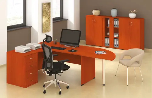 TN 2 - 3D kancelářská skříň, 1-dveřová, levá, 750x360x400, třešeň šumavská