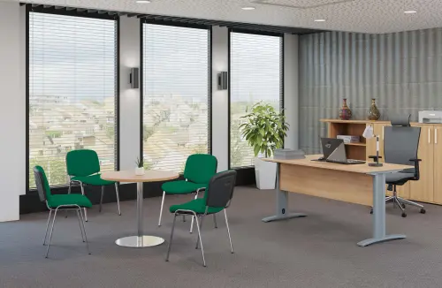 ALTAMIRA židle konferenční, kostra chrom, látka SUE 59 zelená