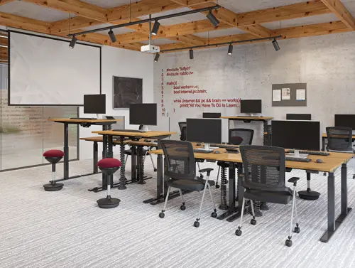 VSS 160/70 výškově stavitelný stůl, podnož antracitový lak, dub bardolino