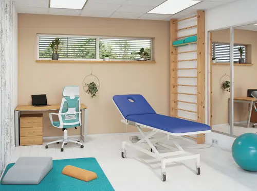 VLE - 001 lehátko elektricky stavitelné, tmavě modré