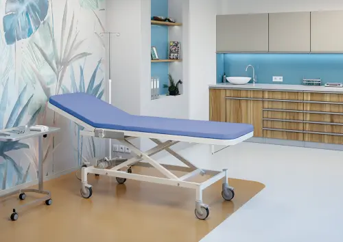 VLE - 003 lehátko elektricky stavitelné, světle modré