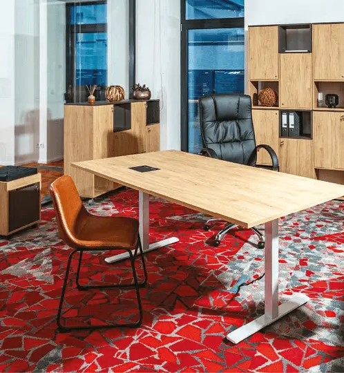 VSS 140/80 výškově stavitelný stůl, podnož bílý lak, třešeň šumavská