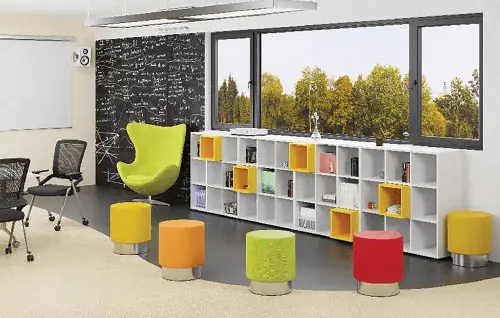 MOON taburet, základna nerez, koženka růžová