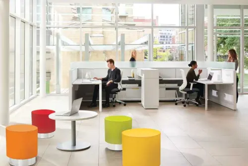 MOON taburet, základna nerez, koženka růžová