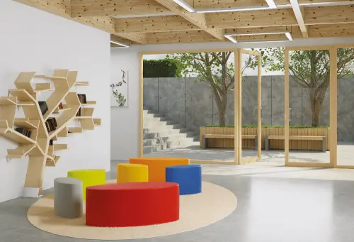 ELIPSA MALÁ taburet, koženka červená