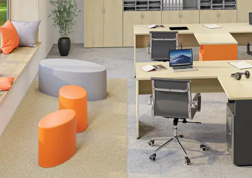 ELIPSA MALÁ taburet, koženka šedá